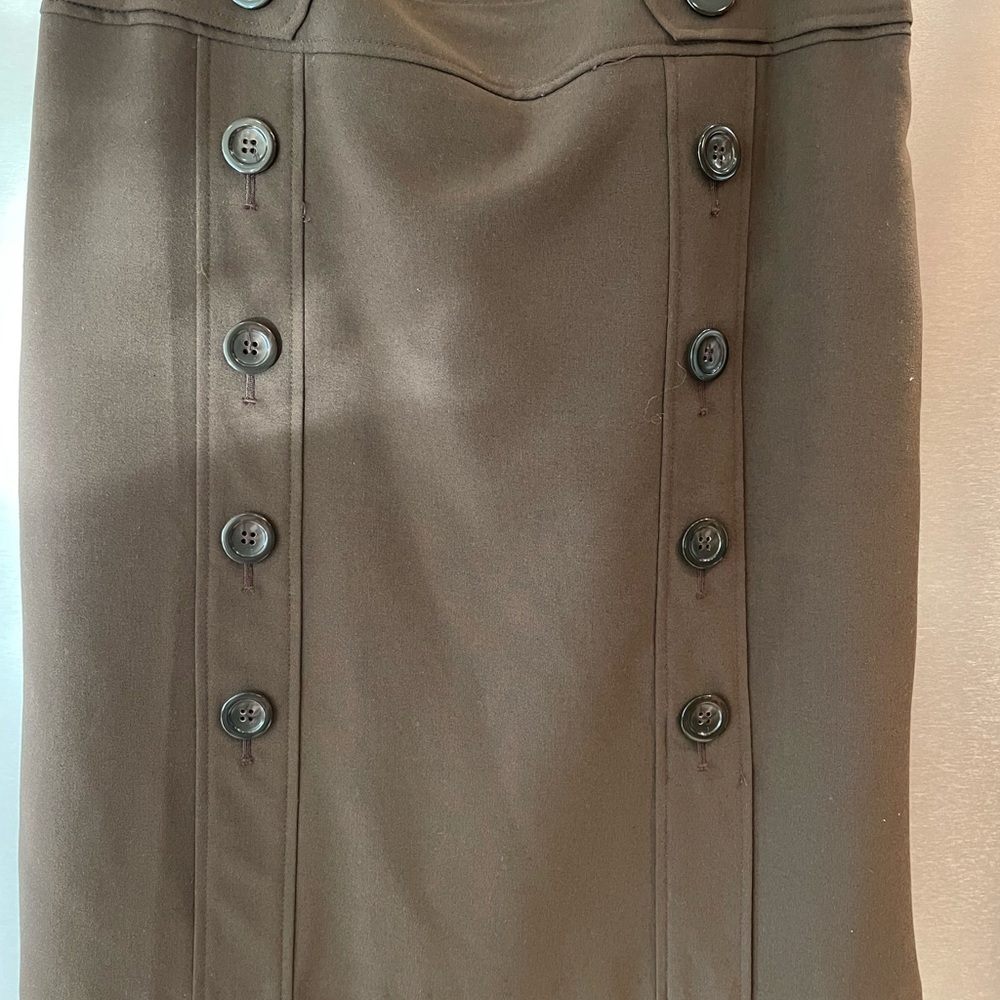 Brown Skirt with decorative buttons